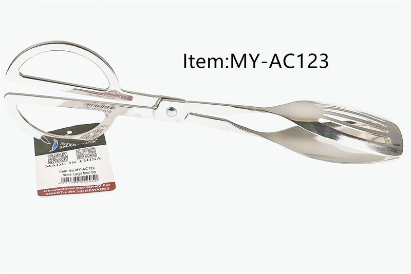 Stainless Steel Large Scissors Shape Food Tongs   MY AC123 