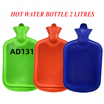 2L Rubber Hot Water Bottle With Fleece Cover 