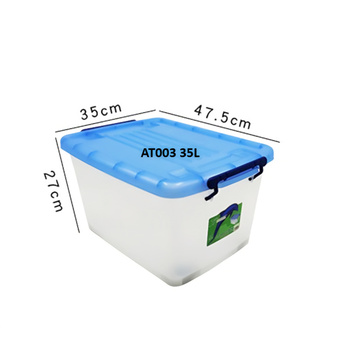 Plastic Storage Container 35L With Blue Lid 47.5x35x27cm 