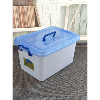 Plastic Storage Container 10L With Blue Handled Lid 35.5x24x20.5cm 