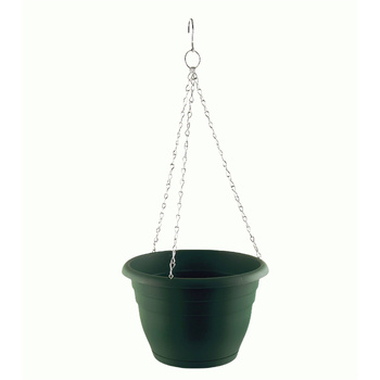 Plastic Hanging Planter Flower Pot-Green Dia24.8x15.5cm