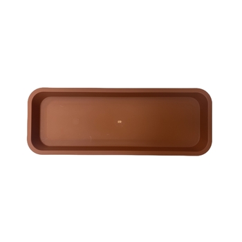 Plastic Rectangular Flower Pot Saucer-Brown 41x15x2.5cm 