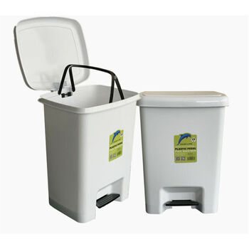 25L Plastic Pedal Rubbish Bin 34x30x45.5cm 