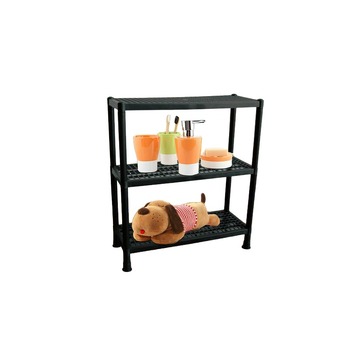 3 Tier Plastic Shoe Rack Black 56x22.5x63.5cm 