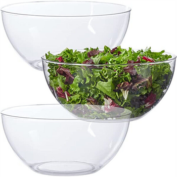 4L Plastic Salad Bowl Clear Dia25.2x11.8cm 