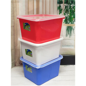 www.smartlinkhome.com.au - 15L Colour Plastic Container With Clear Lid 36x30.5x20.5cm