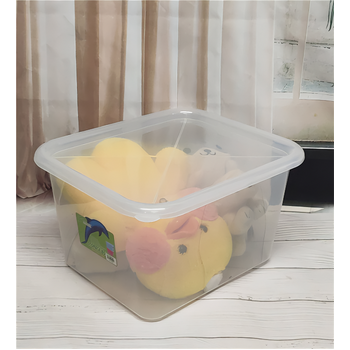 15L Clear Plastic Container With Clear Lid 36x30.5x20.5cm 