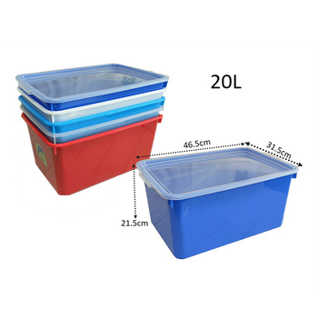 www.smartlinkhome.com.au - 20L Colour Plastic Container With Clear Lid 46.5x31.5x21cm 