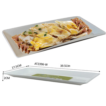 Rectangular Plastic Serving Platter-White 39.6x17.6x2.2cm 