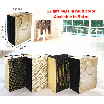 www.smartlinkhome.com.au - Multi Size Gift Bag-Assorted Colour With Gold Print