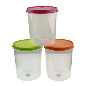 Plastic Round Food Storage Tub With Flexi Lid 4.8L Dia20.3x22cm