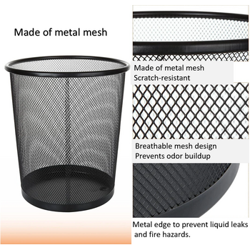 Metal Mesh Rubbish Bin 23.5xDia29.5x34cm 