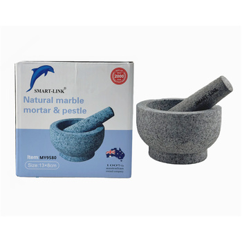 www.smartlinkhome.com.au - Natural Granite Mortar & Pestle Set Dia13x8cm