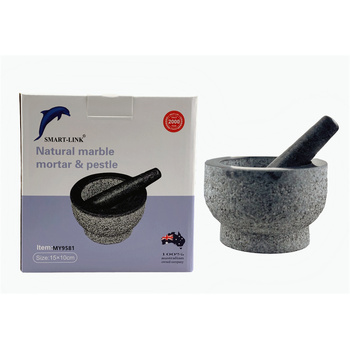 Natural Granite Mortar & Pestle Set Dia15x10cm