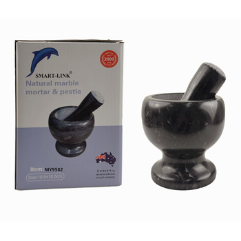 Natural Marble Mortar & Pestle Set Dia10.5x10cm