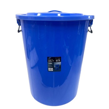 Plastic Double Handled Round Tub With Lid 150L Dia58x71.5cm